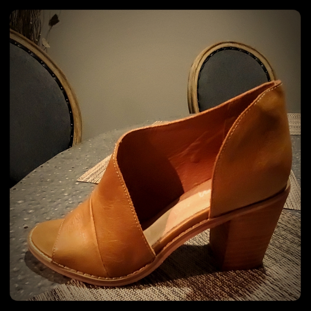 Brown block heels